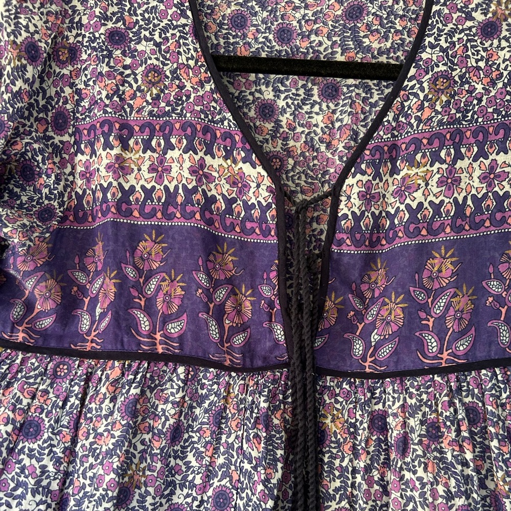 Indian hippie maxi dress with long sleeves lined